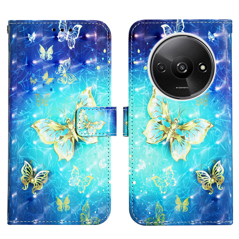 YB Pattern Printing Leather Series-2 For Xiaomi Redmi A3 / Poco C61 4G Case 3D Pattern Folio Purse Phone Cover YB Pattern Printing Leather Series-2 For Xiaomi Redmi A3 / Poco C61 4G Case 3D Pattern Folio Purse Phone Cover